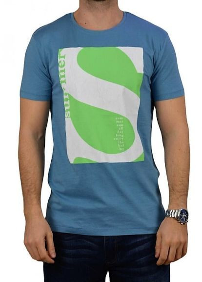 Голубая футболка stitch&soul No Brand