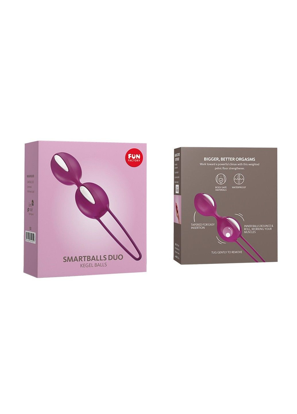 Вагінальні кульки SMARTBALLS DUO, бордово-білі, 2 шт, діаметр 3,2 та 3,6 см Fun Factory (314871655)