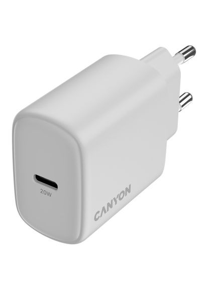 Зарядное устройство для (CNE-CHA200-01) Canyon OnCharge 200 20W 1xPD EU White (370014451)