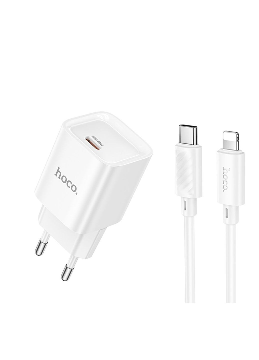 Сетевое зарядное устройство single port PD20W Charger Set (C to iP) (EU) White (6942007630252) Hoco C146A Charm (334893812)