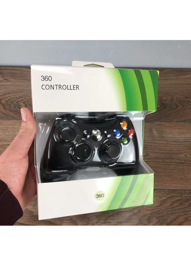 Джойстик дротовий для Xbox 360 та ПК провідний USB геймпад для ікс бокс 360 Чорний No Brand (360648089)