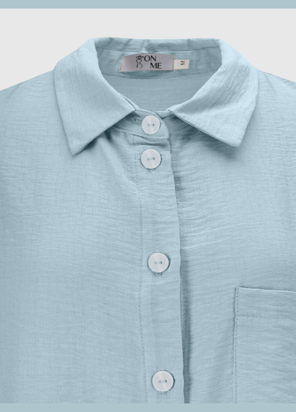 Голубой повседневный рубашка однотонная No Brand
