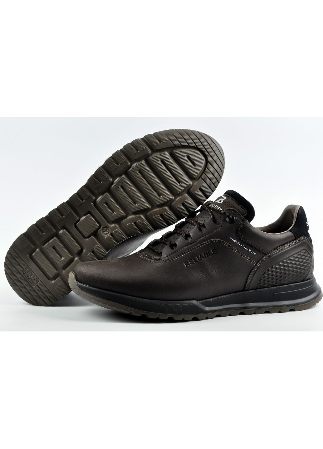 Коричневые демисезонные кроссовки кожаные мужские коричневые eg11 Bumer