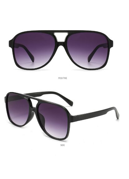 Окуляри сонцезахисні іміджеві авіатор чорні у2к квадратні No Brand (322337116)