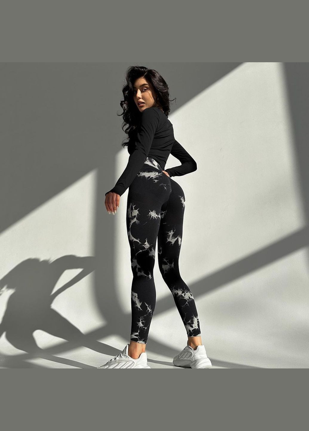 Лосины для фитнеса с эффектом пуш-ап мраморные No Brand (308859620)