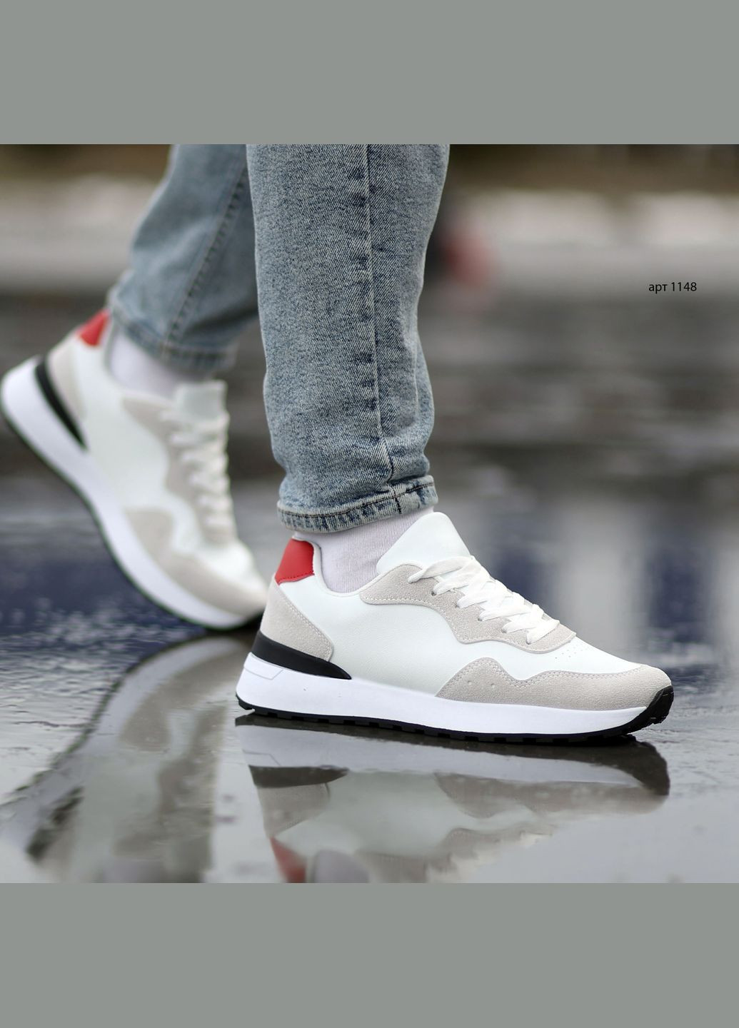 Белые демисезонные кроссовки мужские sw white grey Dual Swin