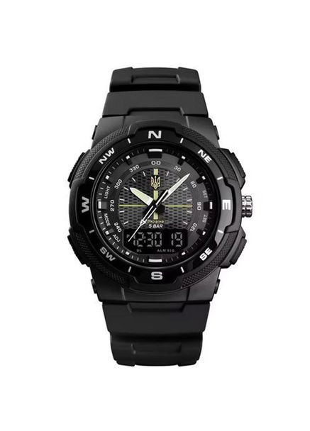 Мужские часы с пластиковым ремешком 4541/1454BKBK, Часы наручные PF-344 электронные тактические Skmei (337342687)