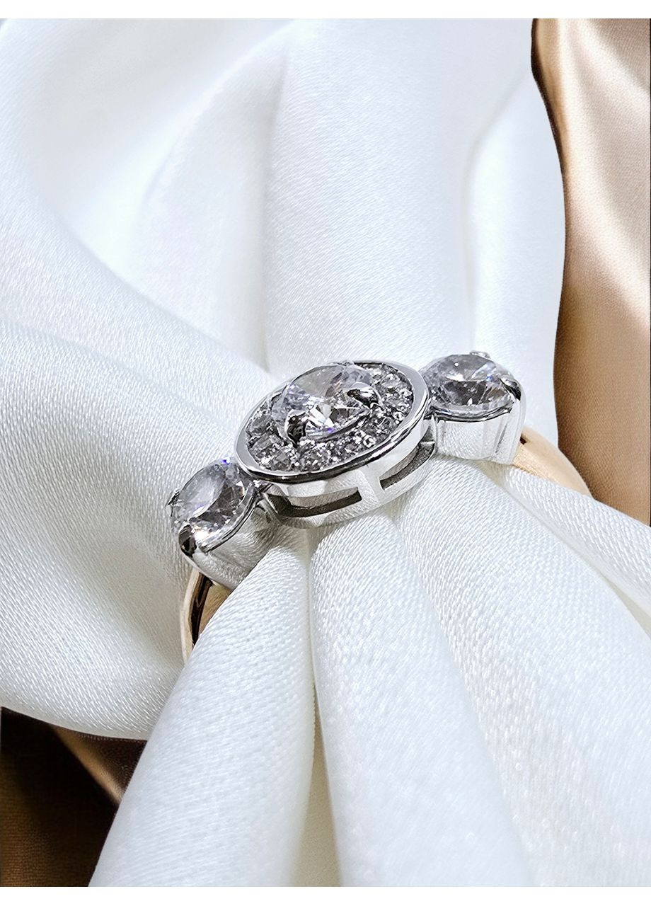 Золота каблучка з фіанітами (16,5р.) 700000-1к Харківська ювелірна фабрика (368996423)