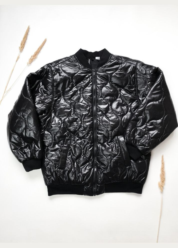 Черная демисезонная куртка 158 см черный артикул л329 H&M