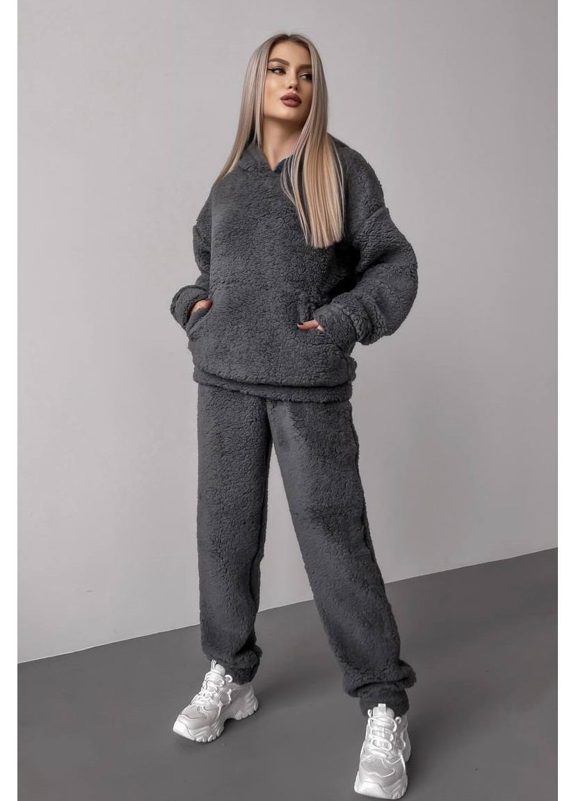 Теплый костюм «Teдди» 🧸 кофта с капюшоном и карманом кенгуру No Brand (369249462)