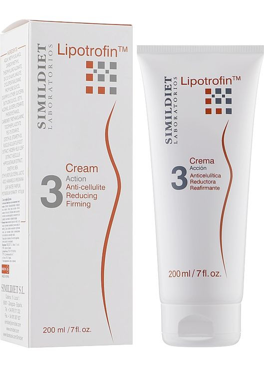 Антицелюлітний крем для покращення тонусу шкіри Lipotrofin Crema 200ml (555803-43656) Simildiet (368900052)