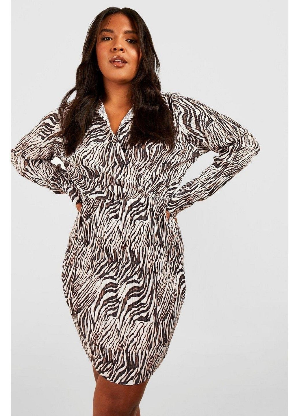 Комбінована кежуал сукня Boohoo зебра
