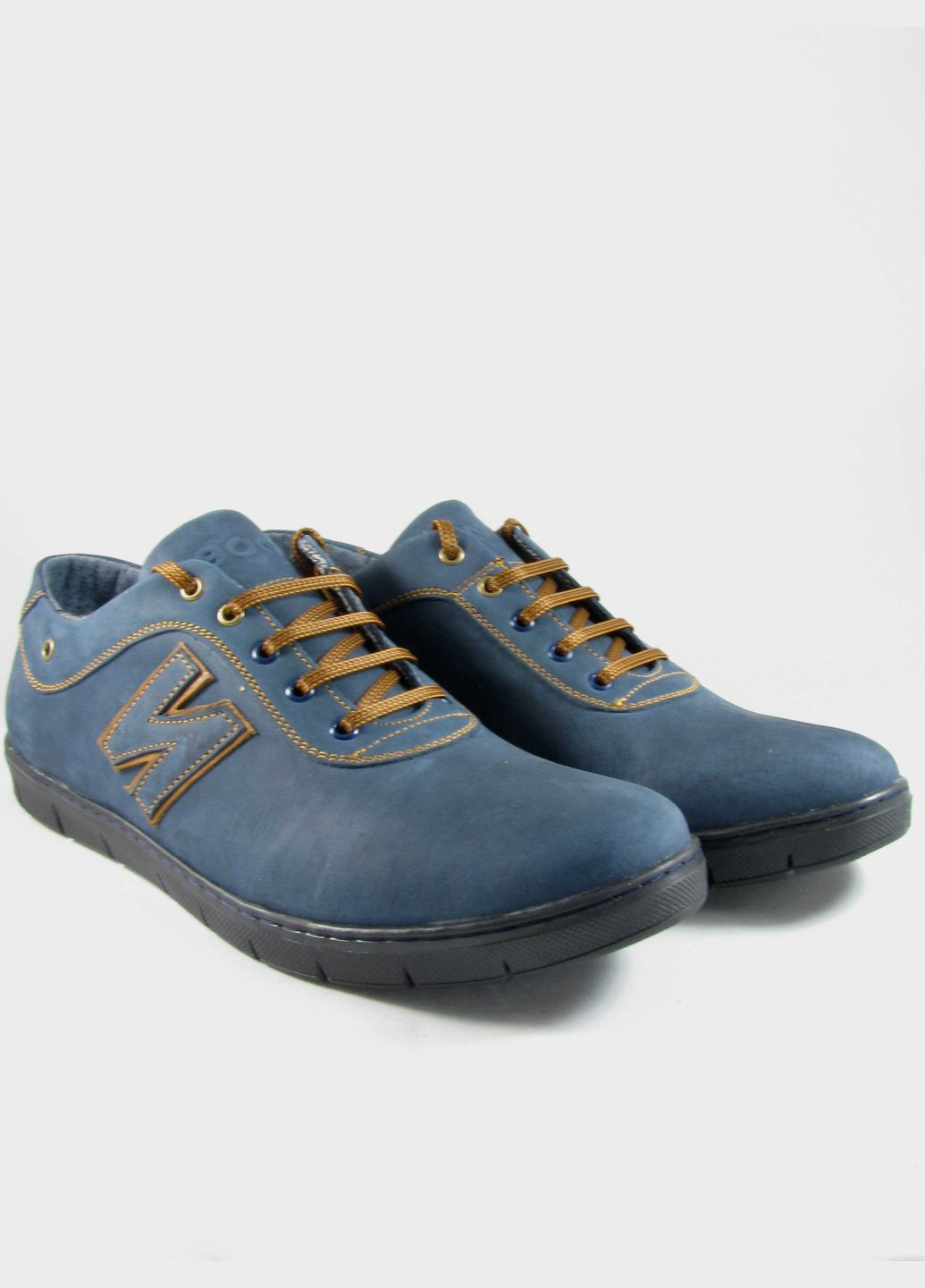 Синие всесезонные мужские кожанные кроссовки (29.5 см) синие (866) Bonis