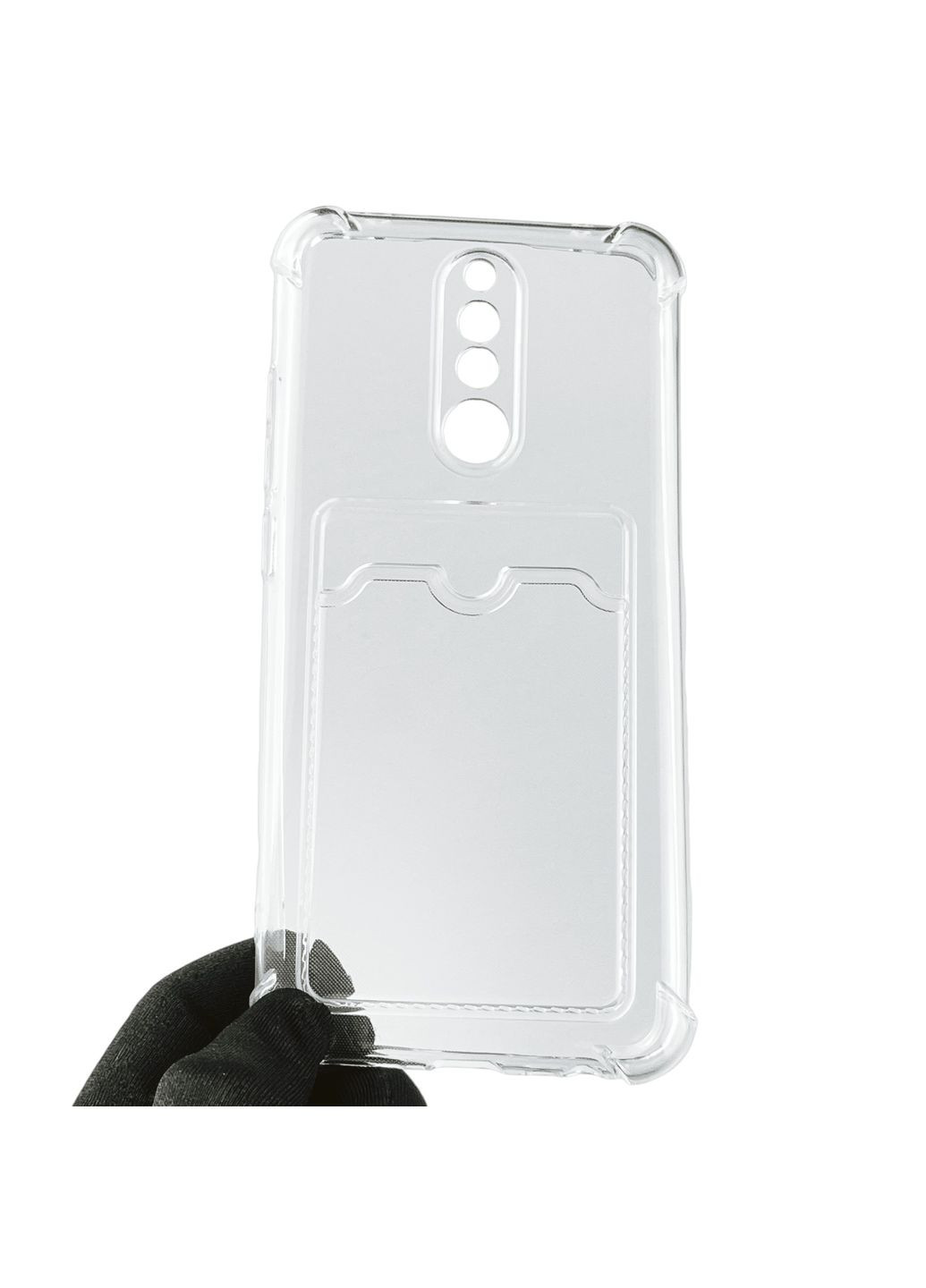 Чохол для Redmi 8a з бронь кутами з кишенею для візиток карток k-pop на сяомі редмі 8a прозорий Xiaomi (366234359)