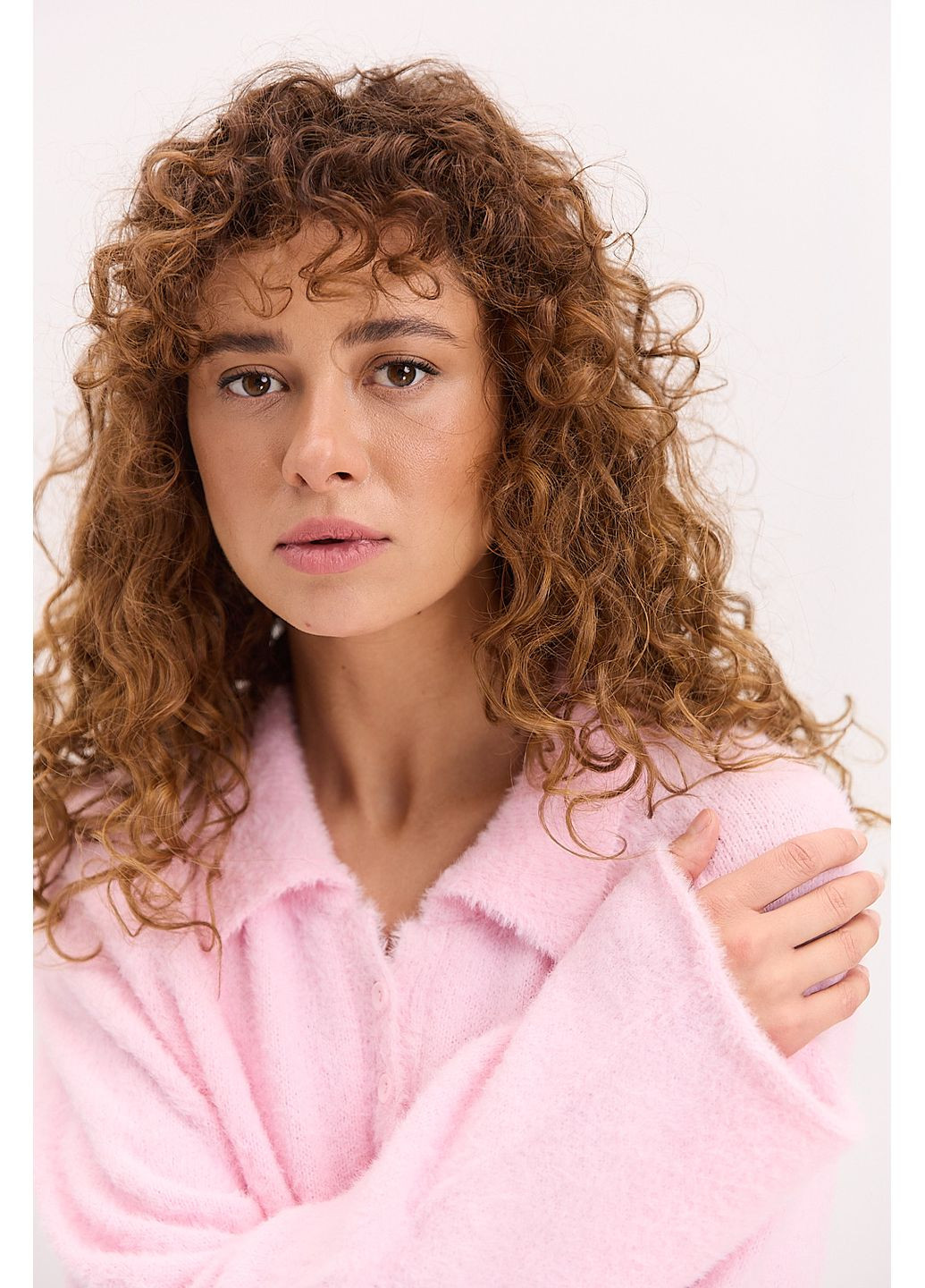 Вязаная женская кофта поло с разрезами по бокам Arjen (358908350)