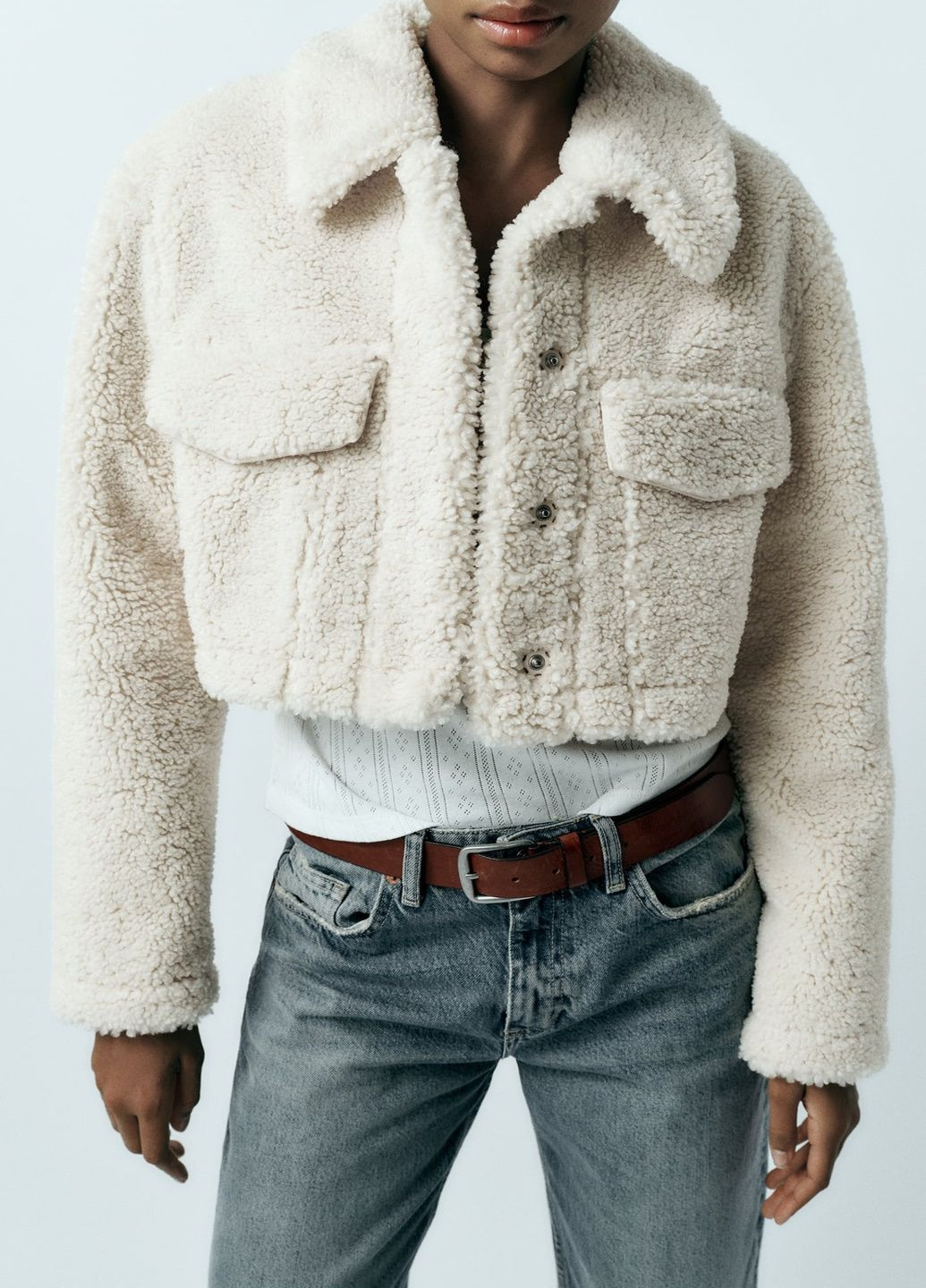 Молочна зимня куртка Zara