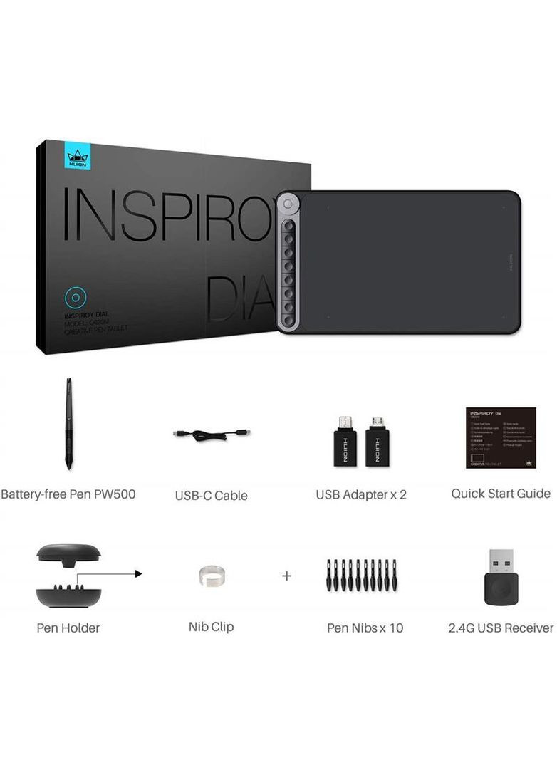 Графічний планшет Inspiroy Dial Q620M + рукавичка Huion (365749177)