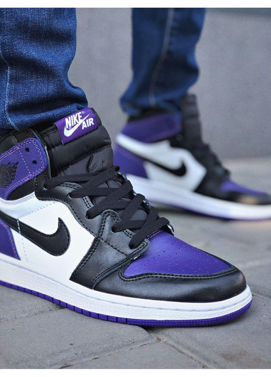 Білі Зимовий кросівки чоловічі nike air jordan retro 1 high purple найк аір джордан No Brand