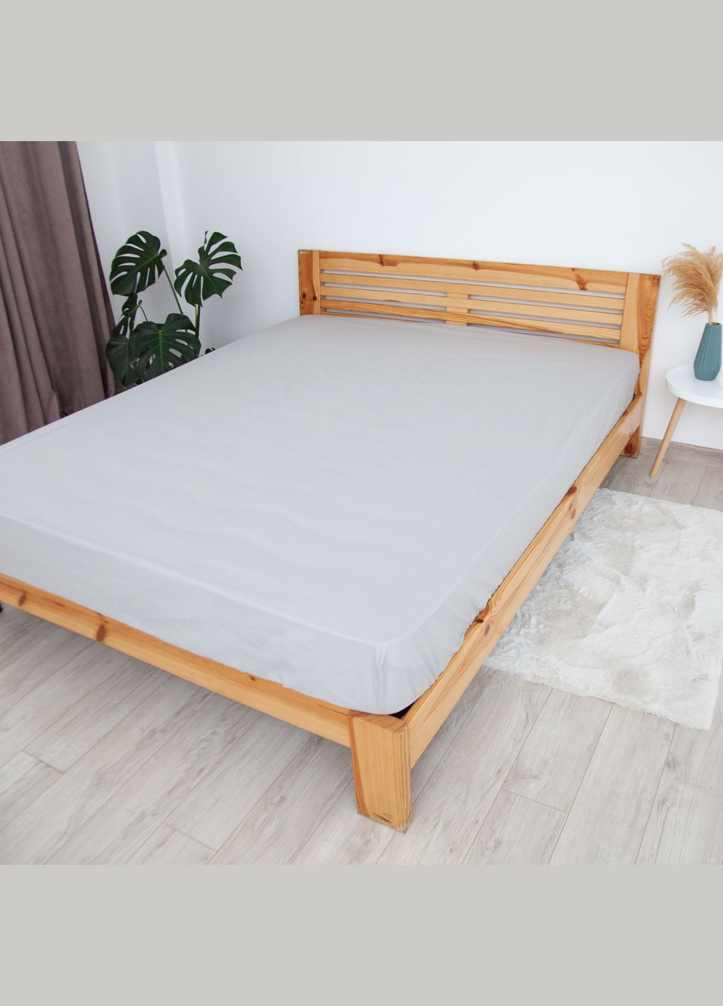 Простирадло "НАТХНЕННЯ" з резинкою Світло-сіре, 180x200 ТЕП (317965963)