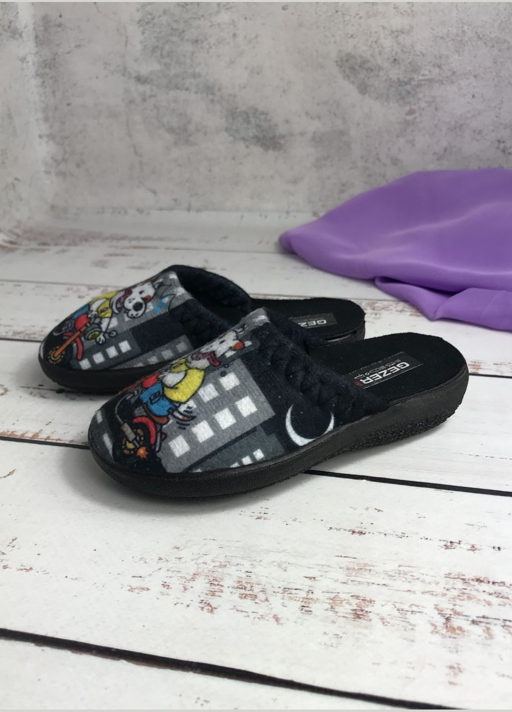 Черные тапочки детские домашние для мальчиков черный (667) Gezer