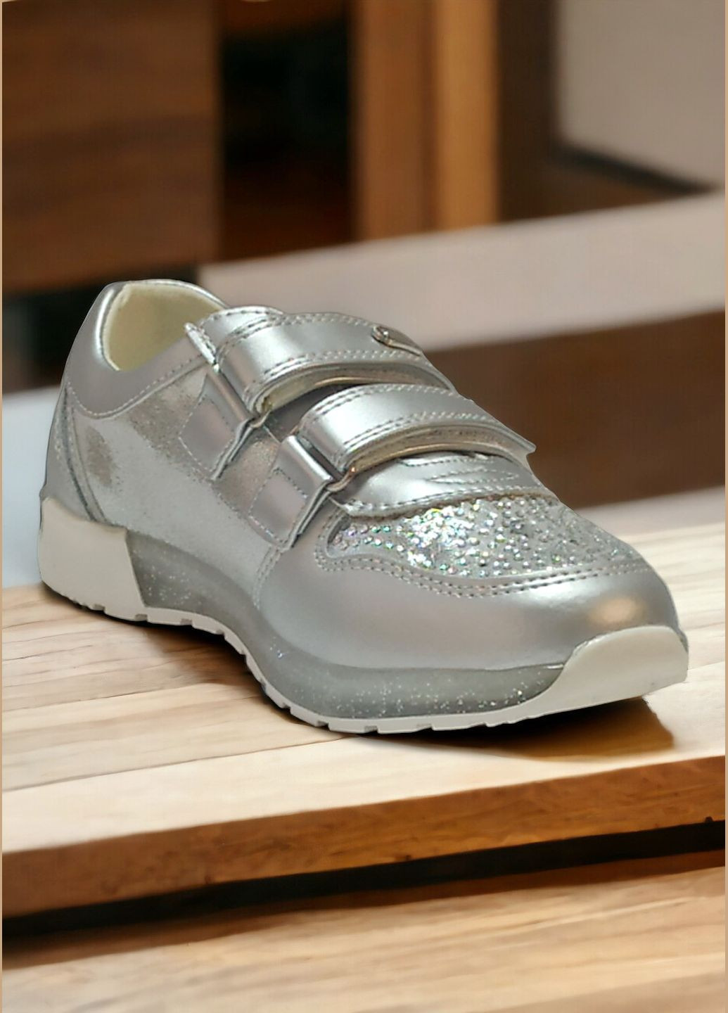 Срібні осінні дитячі кросівки для дівчинки казка 3896 Сказка