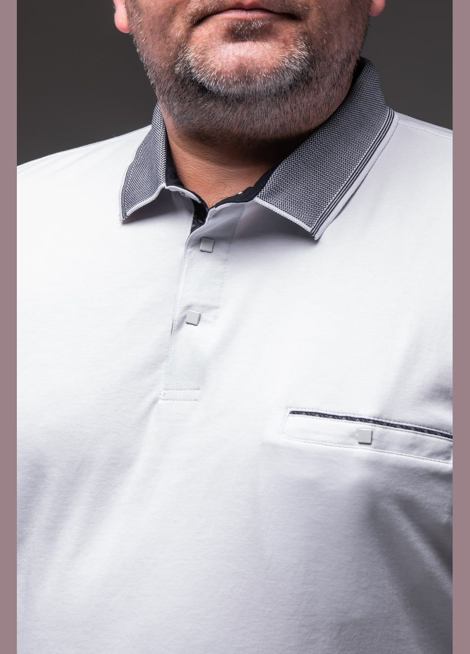 Біла футболка поло великі розміри турецький преміум матеріал No Brand