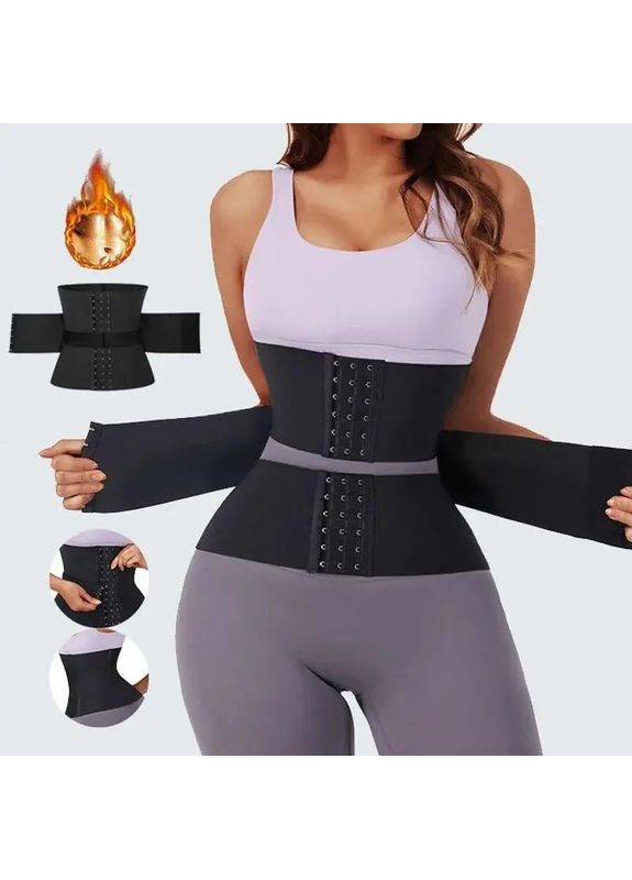 Чорний жіночий корсет із сильним утягуючим ефектом Super waist, Високий тугий підгрудний корсет супер утяжка для талії No Brand Жіночий корсет із сильним утягуючим чорний (354331060)