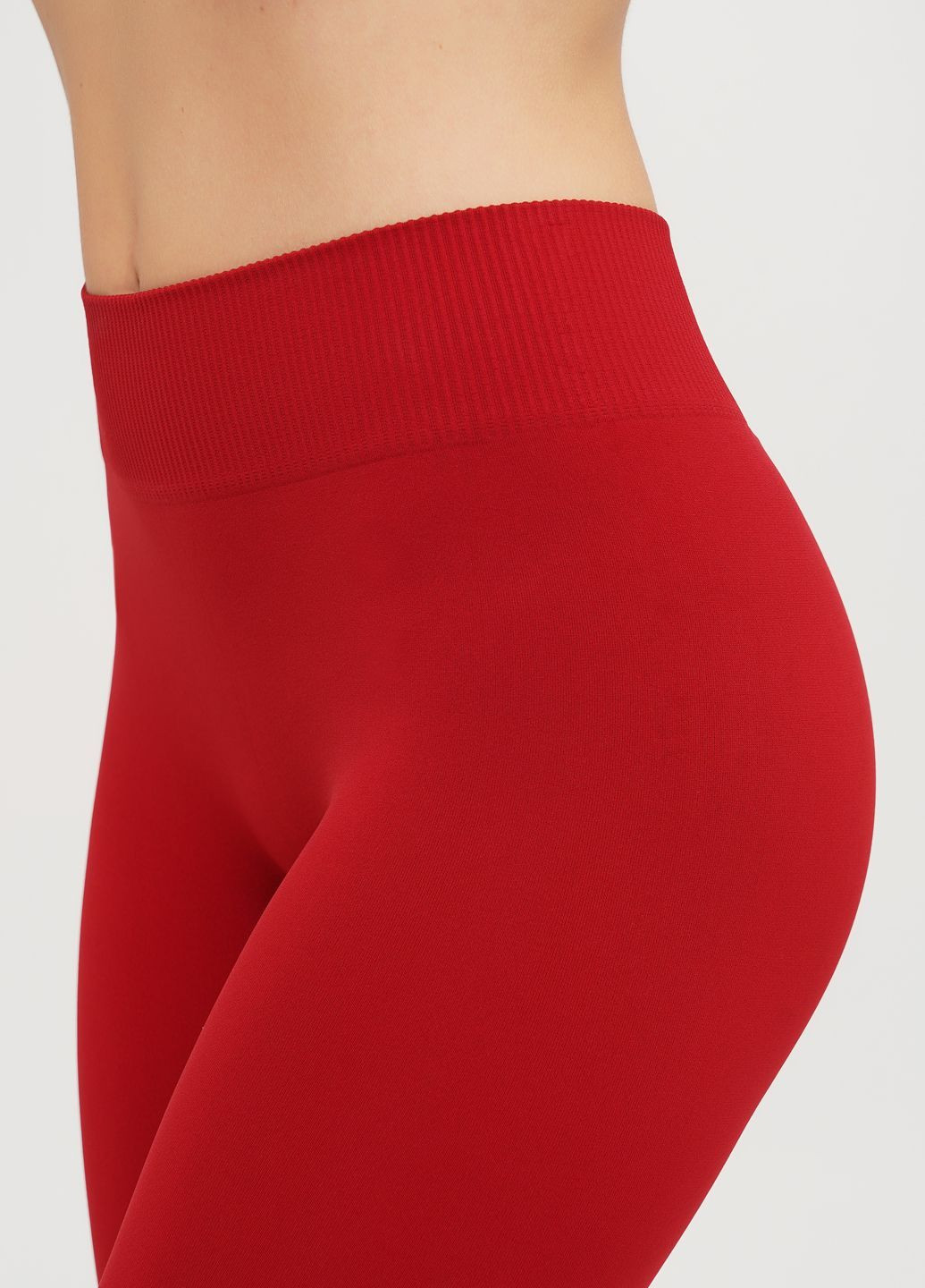 Красные демисезонные женские непрозрачные бесшовные леггинсы Giulia