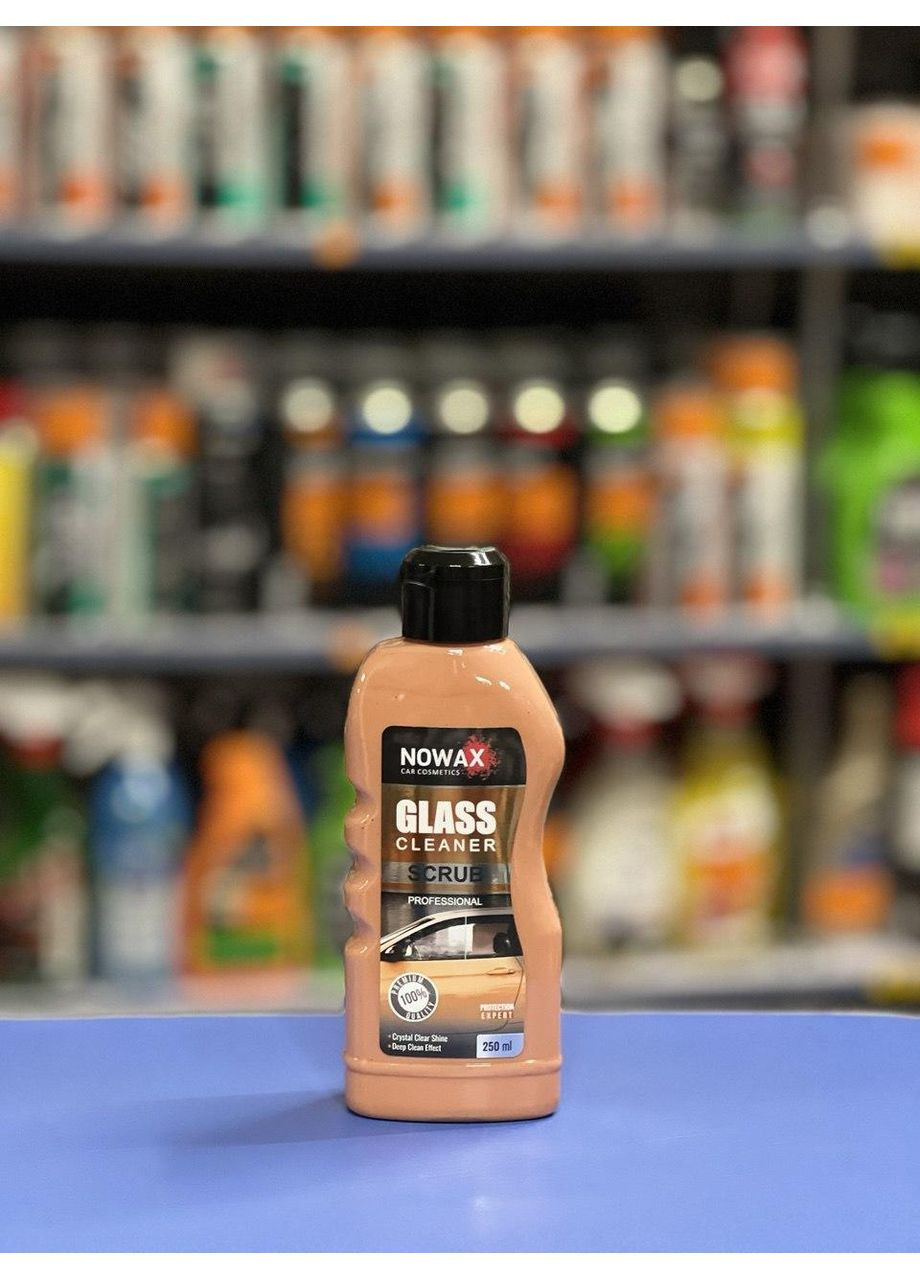 Абразивный очиститель для стеклянных поверхностей Glass Cleaner Scrub от водного камня 250 мл Nowax (370161506)