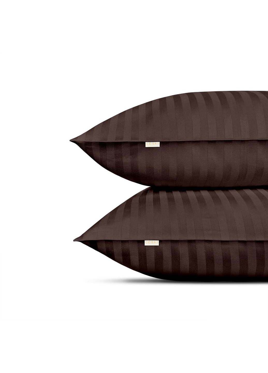 Двоспальна постіль сатин з простирадлом на гумці WALNUT 180х220 см Cosas (307477604)