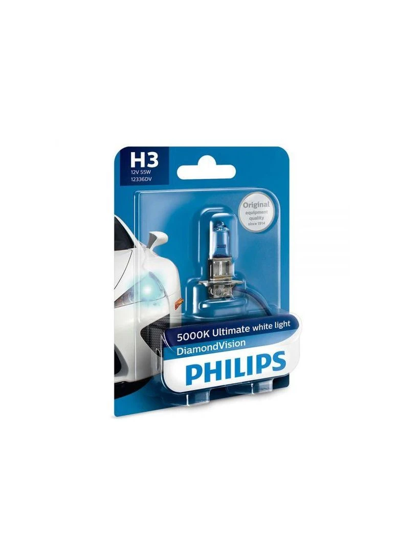 Галогенова лампа 12336DVB1 H3 55 W 12 V PK22s DiamondVision 1 шт. блістер Philips (394198779)