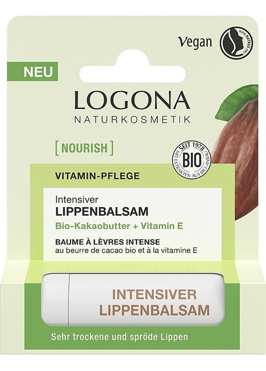 БИО-бальзам для губ питательный "Какао" Lip Balm 4.6g (1476649-35724333) Logona (368666690)