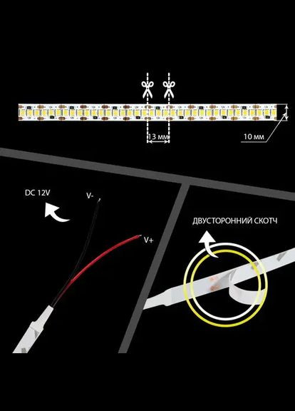 Світлодіодна стрічка OEM ST-12-2835-240-CW-20 біла, негерметична, 1м BIOM (361068866)