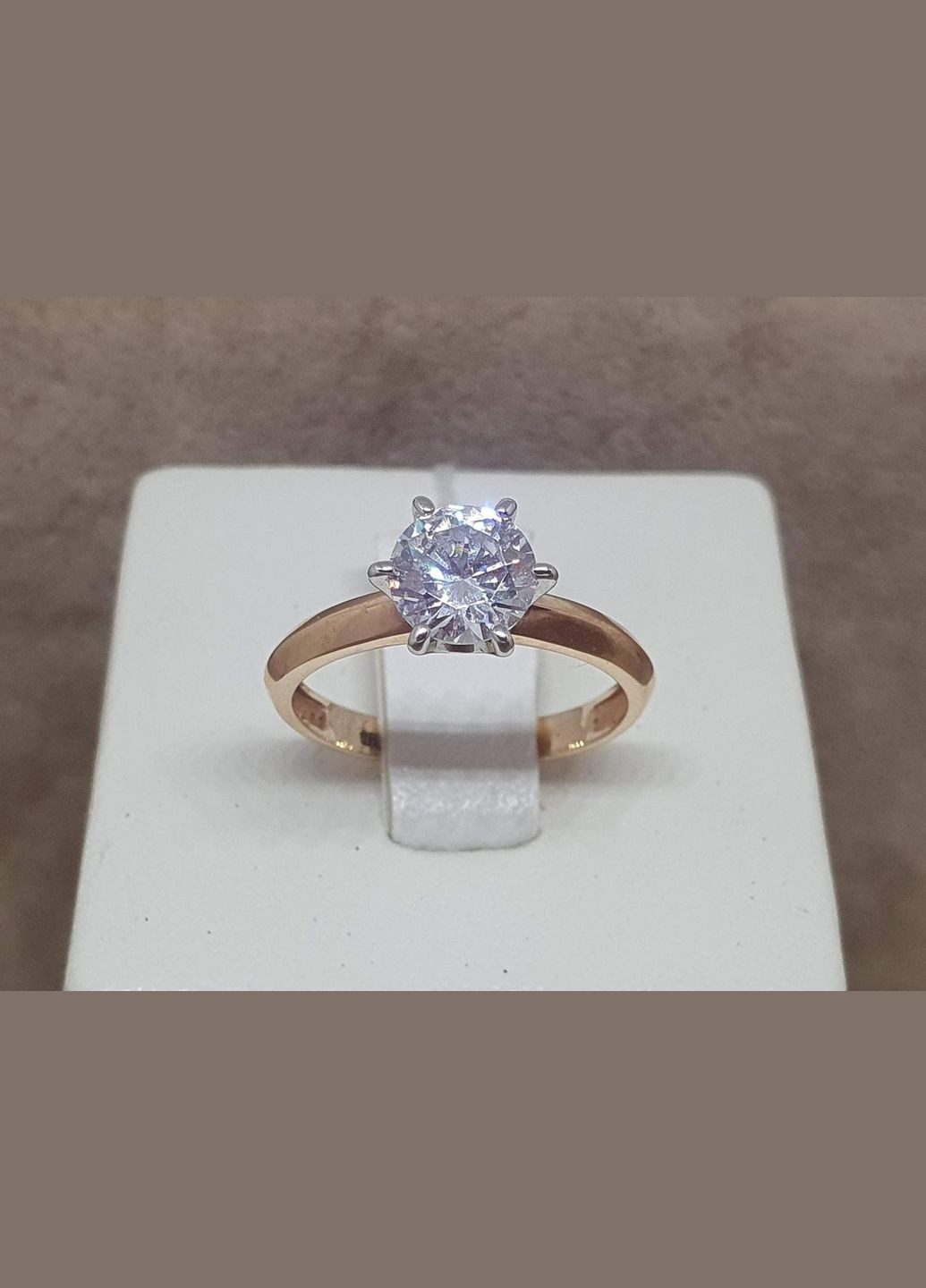 Золотое кольцо с фианитами. 700402 Харківська ювелірна фабрика (332174237)