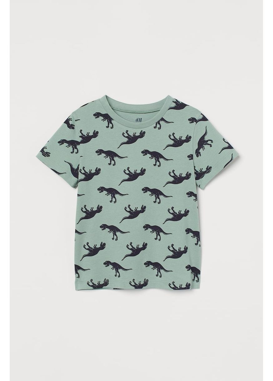 Зелена літня футболка H&M