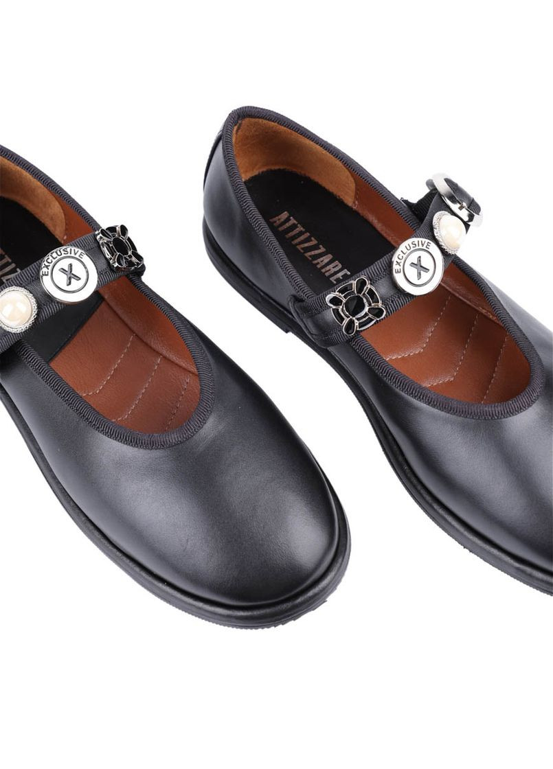 Женские женские балетки 319-21512 черная кожа. Attizzare | чёрные (325609369)