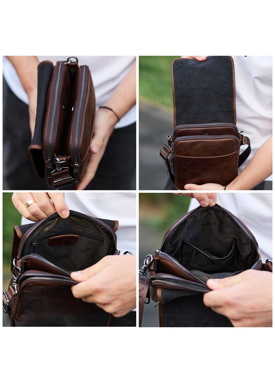 Сумка с клапаном через плече з гладкої шкіри коричнева TD-81020 Tiding Bag (354832941)