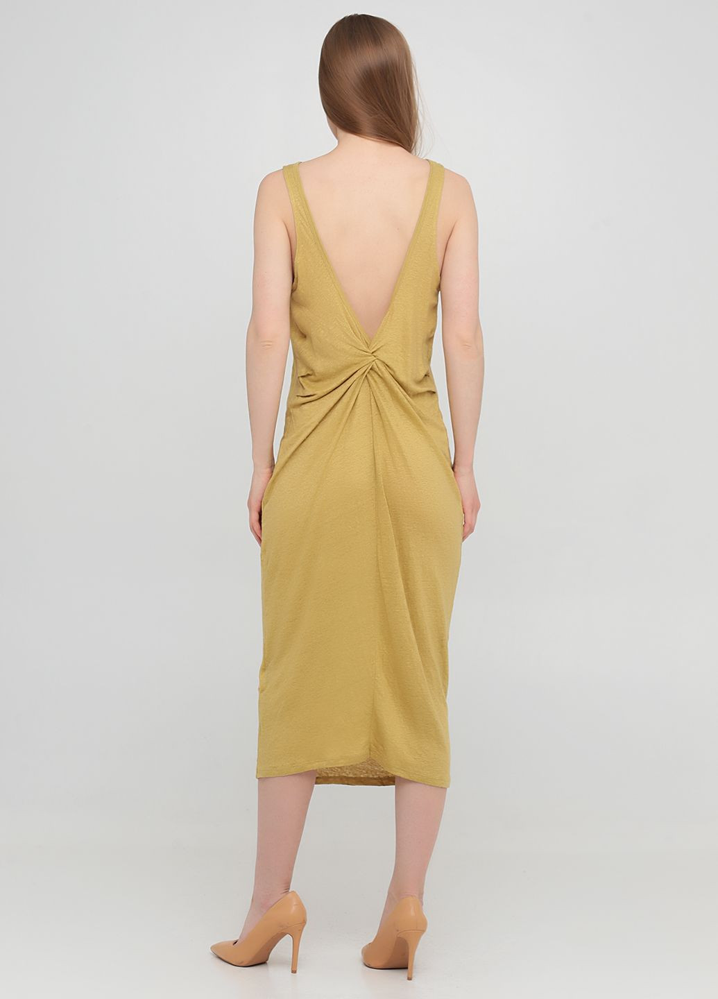 Оливкова кежуал сукня H&M однотонна