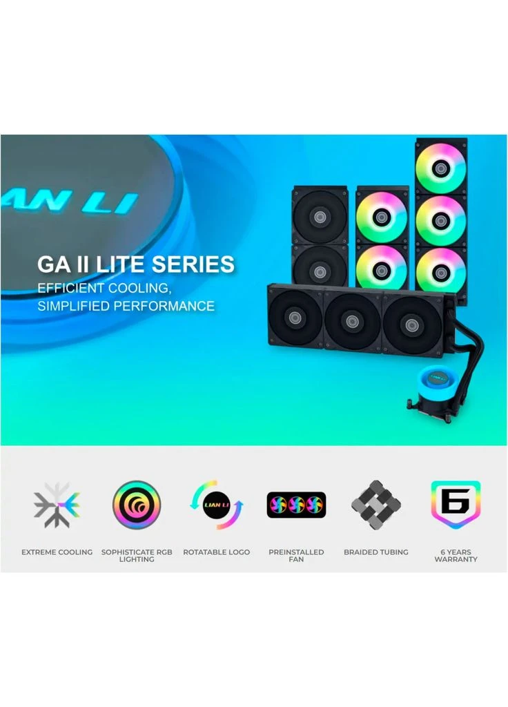 Система рідинного охолодження (m489543) Lian Li GA II Lite 360P, Black (378033668)
