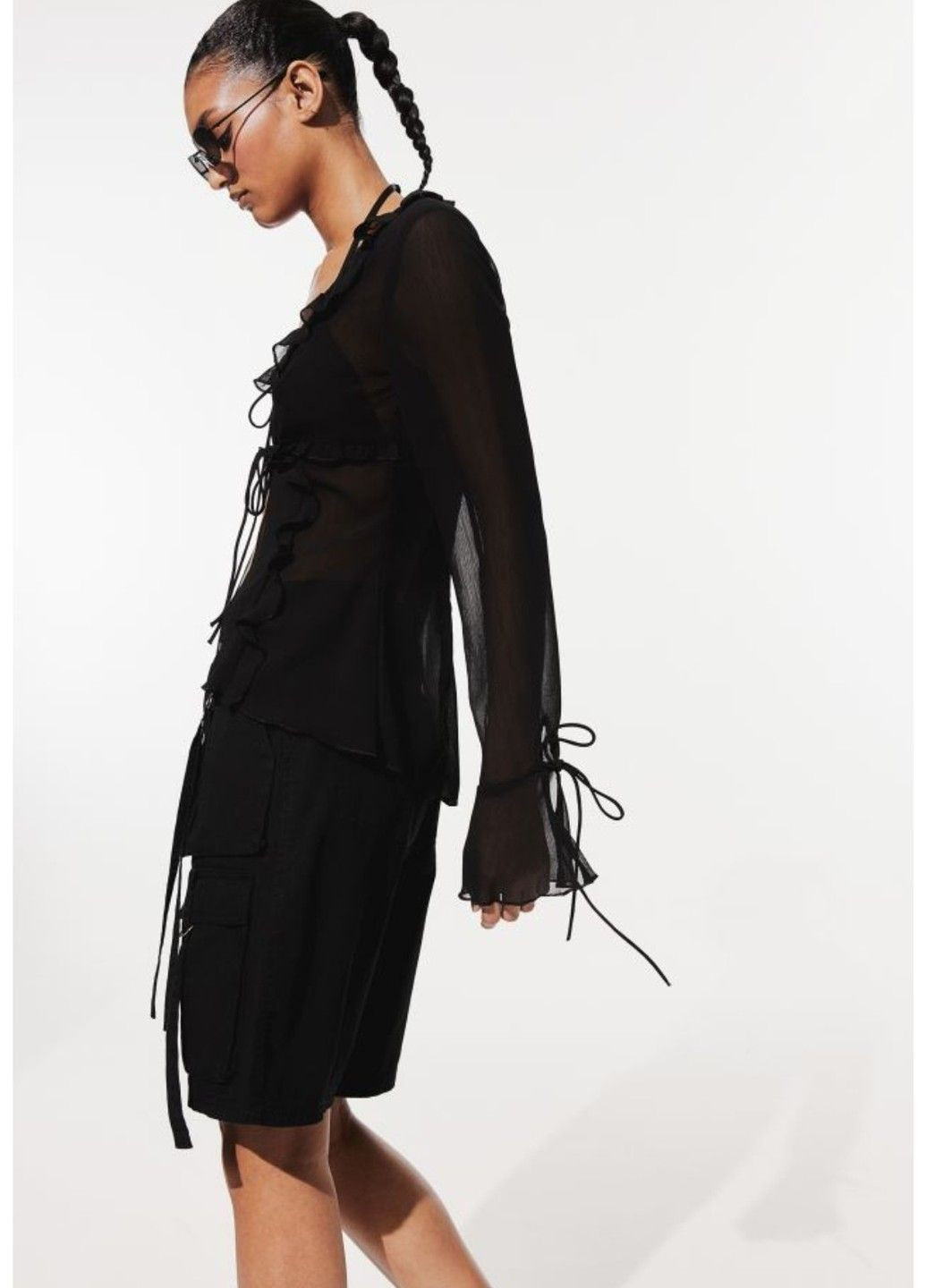 Женские шорты карго Н&М (57309) XS Черные H&M (295263196)