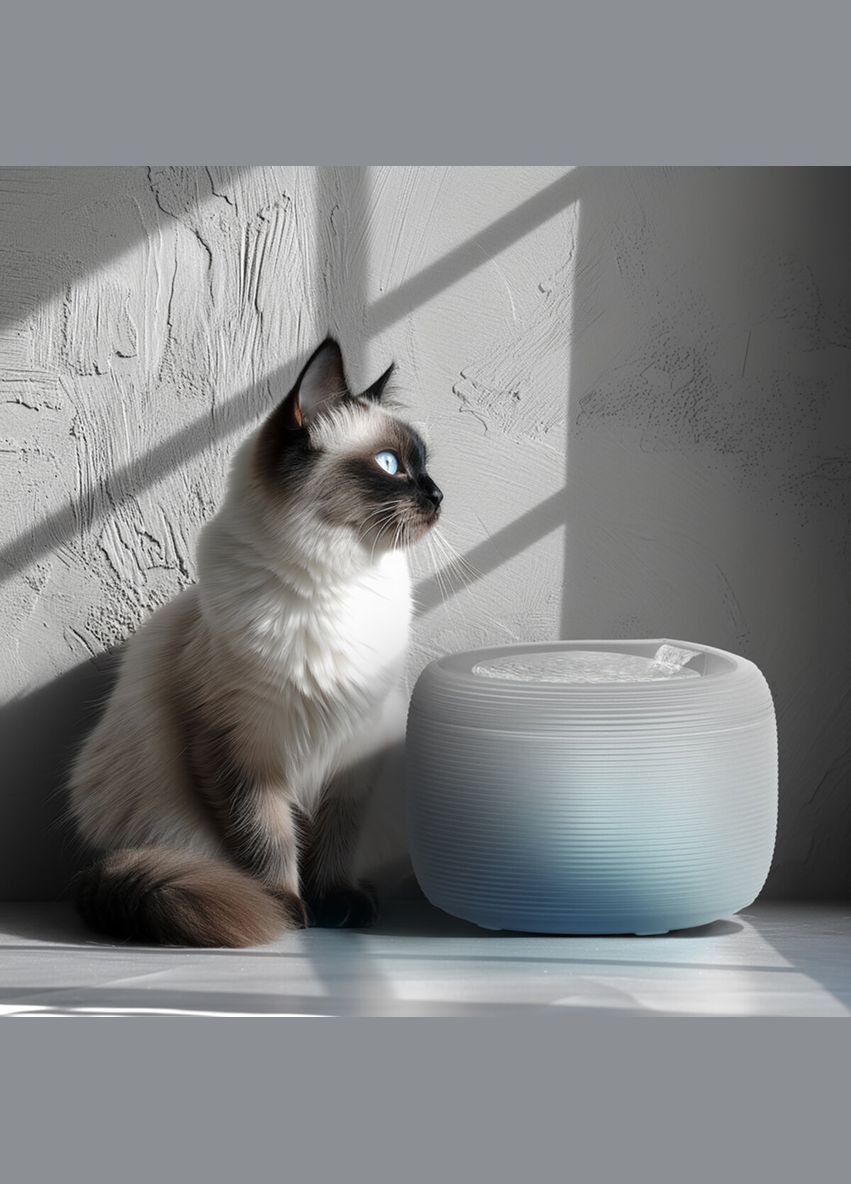 Фонтан-поилка для котов и собак WAUDOG с подсветкой 2,5 л, белый Collar (336434481)