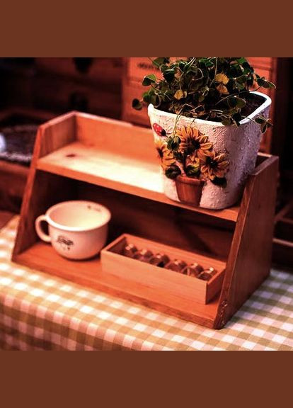 Полиця настільна з дерева Атсабар шафран (ПСТ-003906) No Brand (327844672)