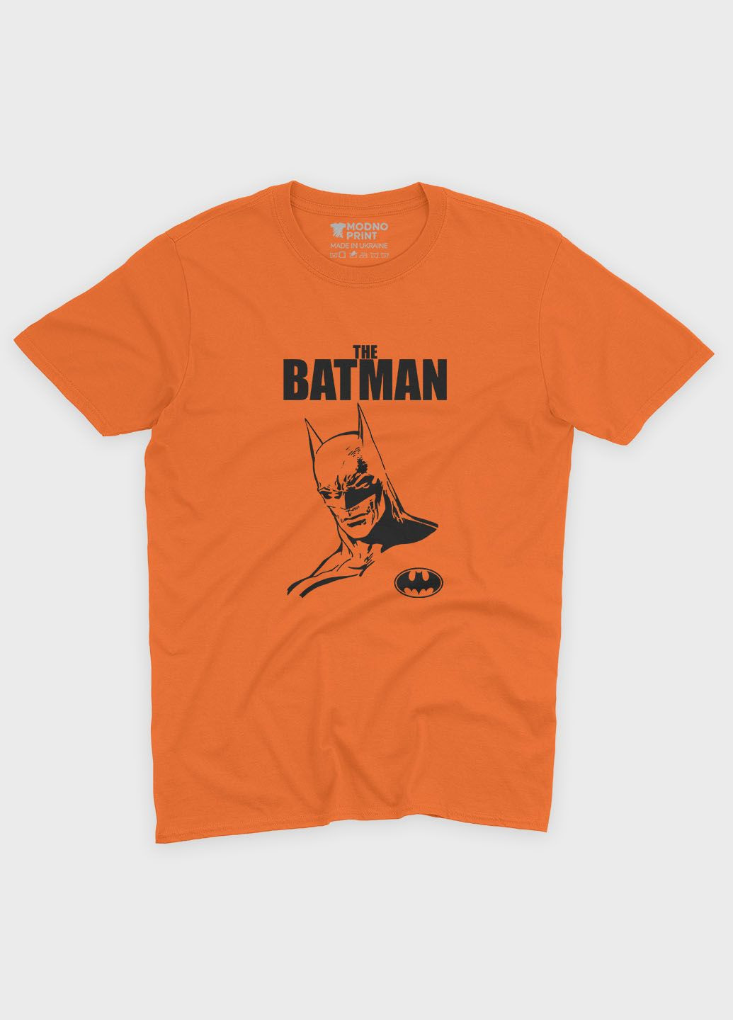 Помаранчева демісезонна футболка для хлопчика з принтом супергероя - бетмен (ts001-1-ora-006-003-009-b) Modno