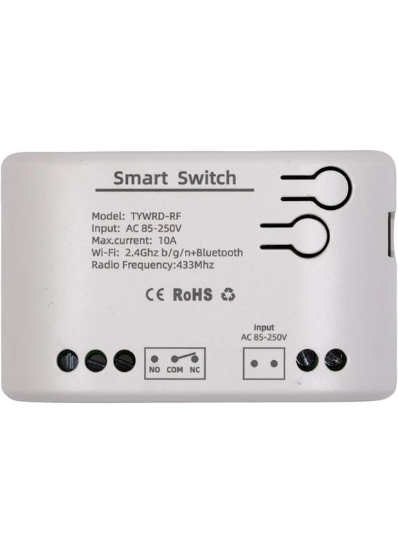 Розумний перемикач 1-канальний, Wi-Fi, RF, 10A, AC 85-250V TUYA (398839032)