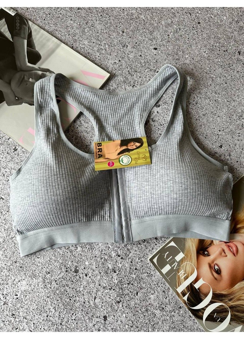 Бавовняний топ із застібкою спереду Blue Rose (334338205)