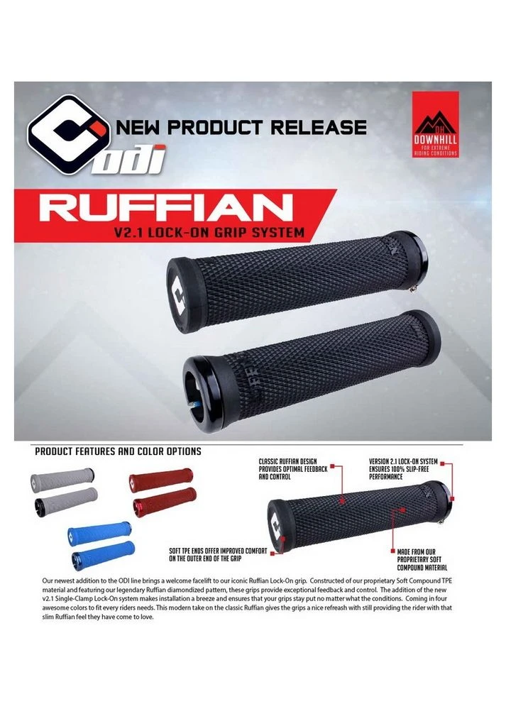 Грипсы Ruffian v2.1 Lock-On MTB 135mm Blue (OBOD_D33RFU-U) Odi (395407935)