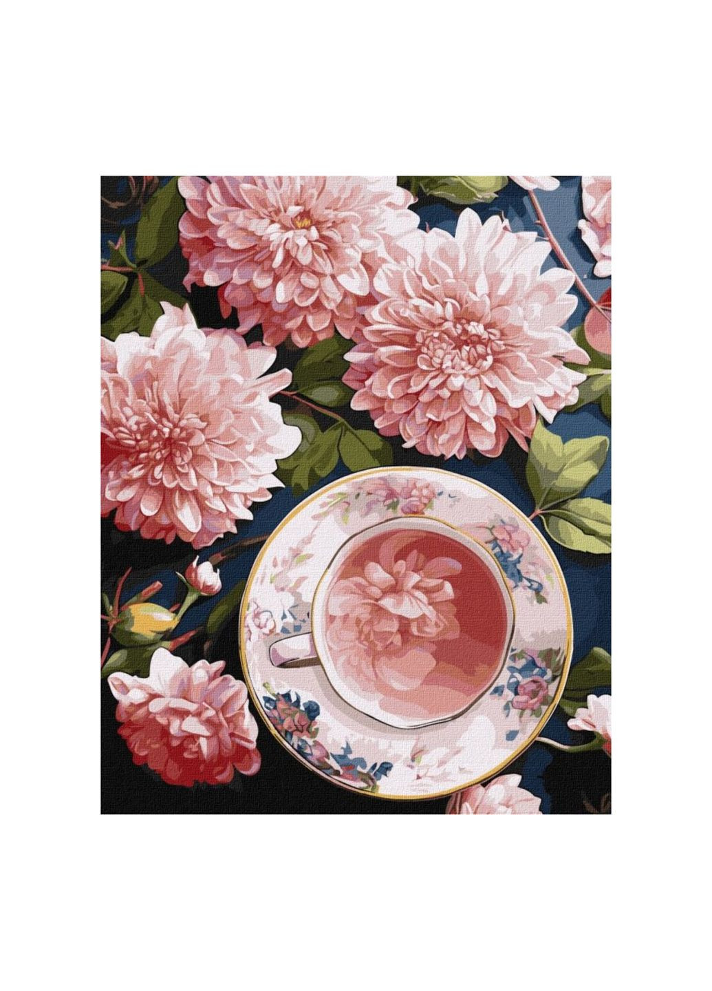 Картина за номерами "Рожеві жоржини" ©art_selena_ua, 40х50 см, КНО5685 IDEYKA (282842395)
