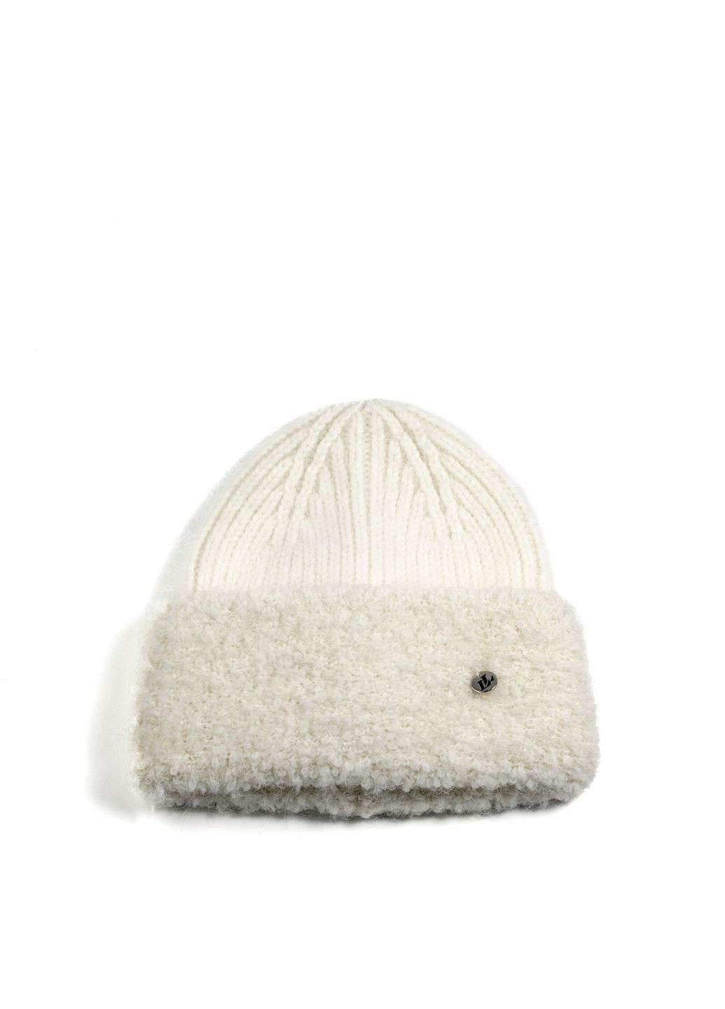 Шапка біні жіноча ангора біла ГОАР LuckyLOOK 564-398 (322782343)