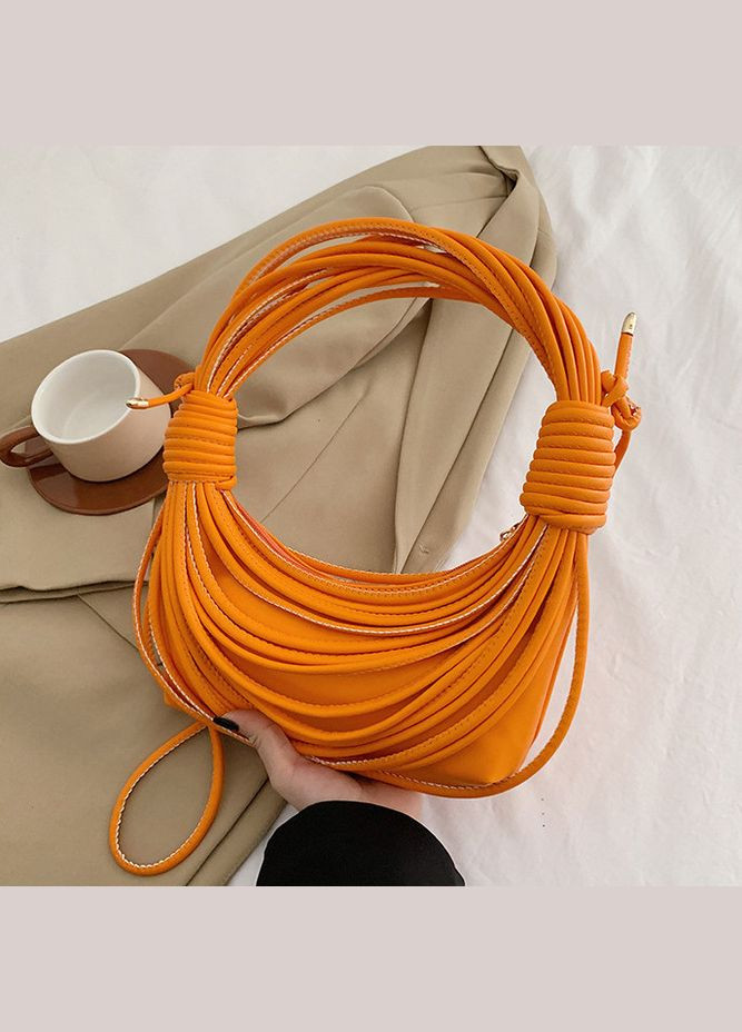 Жіноча сумка хобо багет 10405 через плече помаранчева No Brand (313235534)