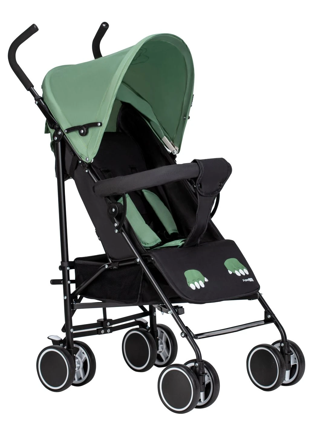 Коляска для ребенка прогулочная Simple, black - dark green (С рождения) FreeOn (391572326)